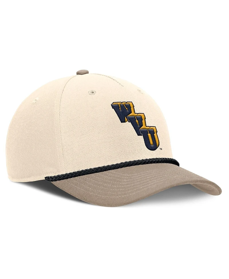 Nike Men's Natural West Virginia Mountaineers Rise Legacy Throwback Logo Adjustable Hat