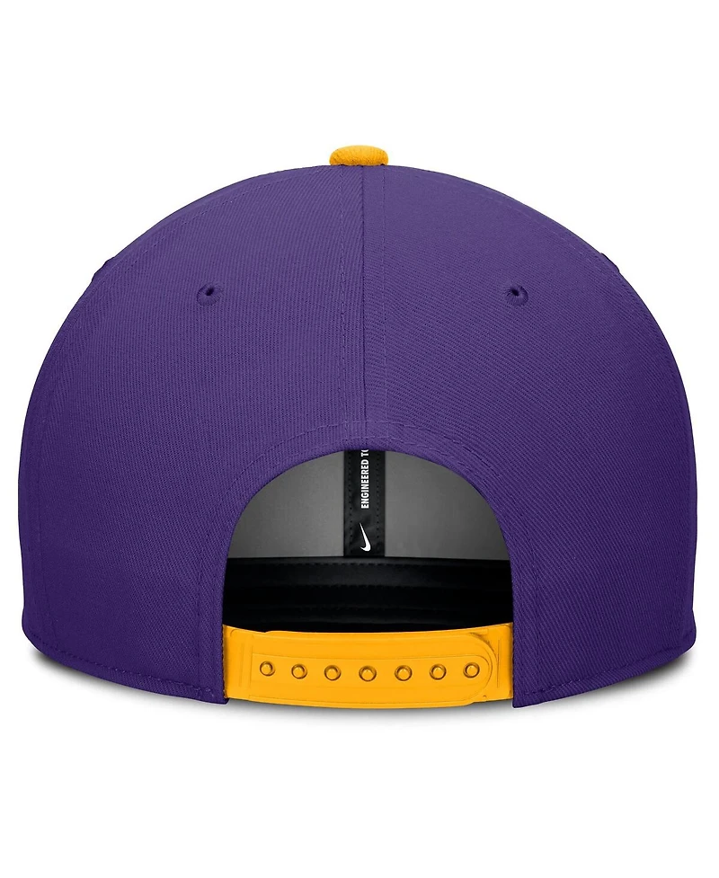 Nike Men's Purple/Cream Lsu Tigers Pro Legacy Script Snapback Hat