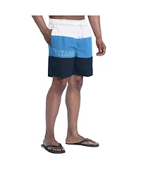 G-iii Sports by Carl Banks Men's Navy/Light Blue Tennessee Titans Sunrise Volley Swim Shorts
