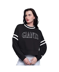 Starter Women's Black San Francisco Giants Power Play Cropped Pullover Sweatshirt