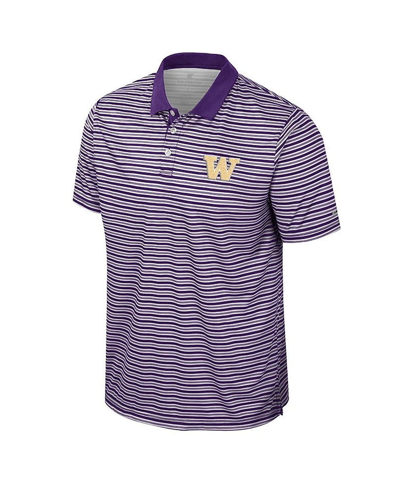 Colosseum Men's Purple Washington Huskies Striped Polo Shirt
