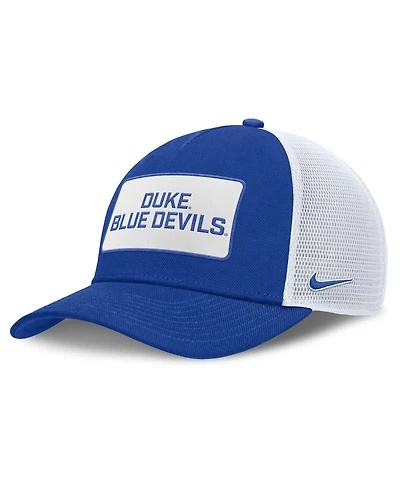Nike Men's Royal/White Duke Blue Devils 2025 On-Field Rise Patch Trucker Adjustable Hat