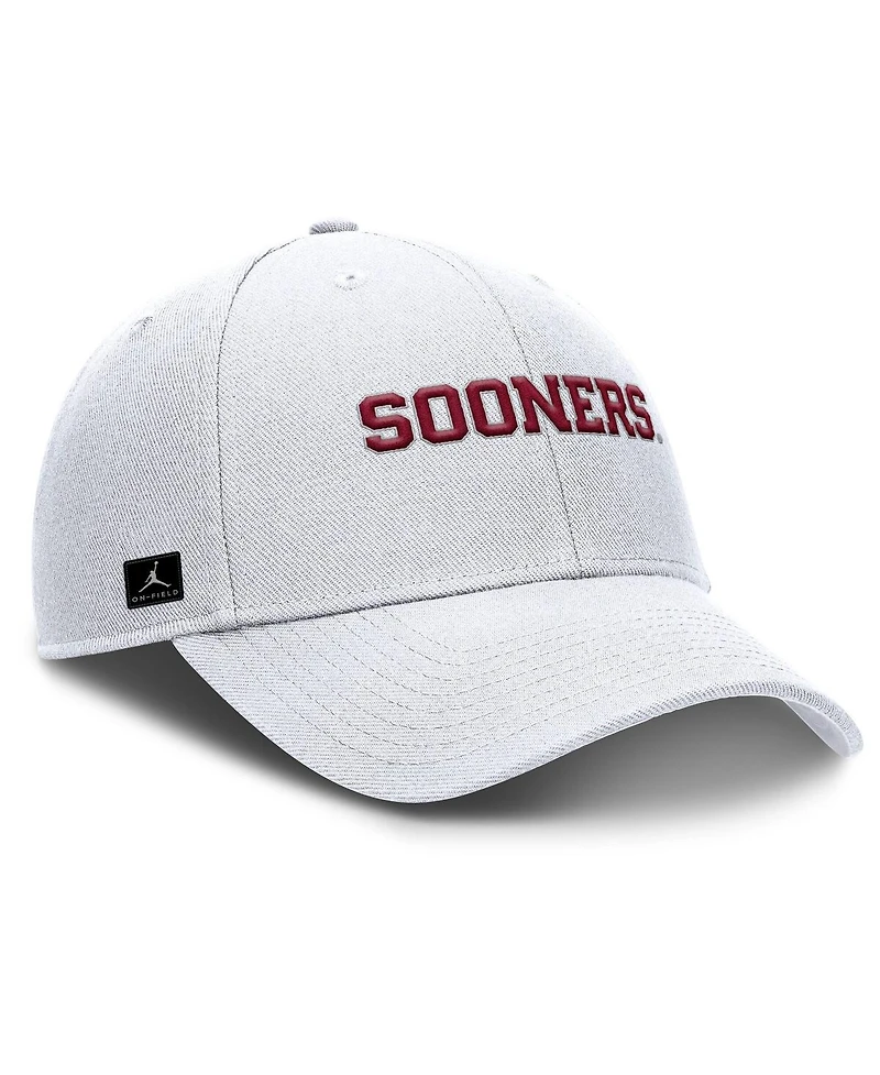 Jordan Men's White Oklahoma Sooners 2025 On-Field Rise Performance Adjustable Hat