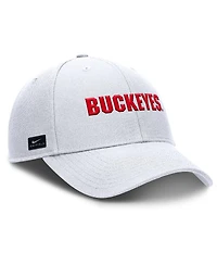 Nike Men's White Ohio State Buckeyes 2025 On-Field Rise Performance Adjustable Hat