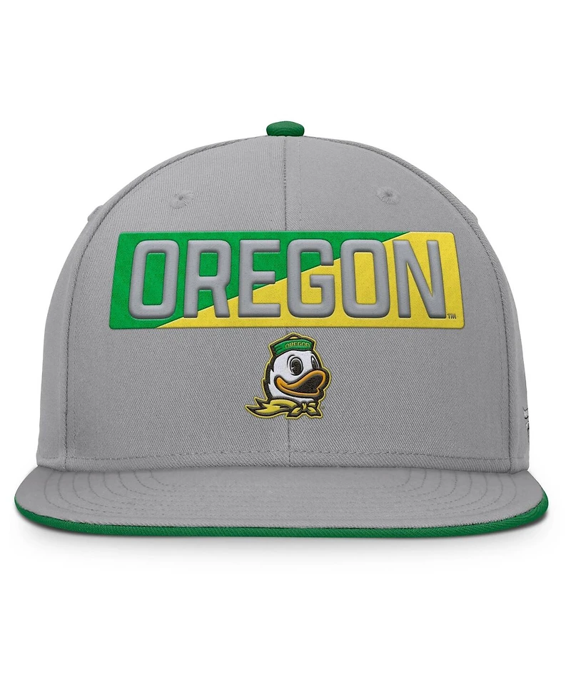 Fanatics Men's Gray Oregon Ducks Duo Snapback Hat