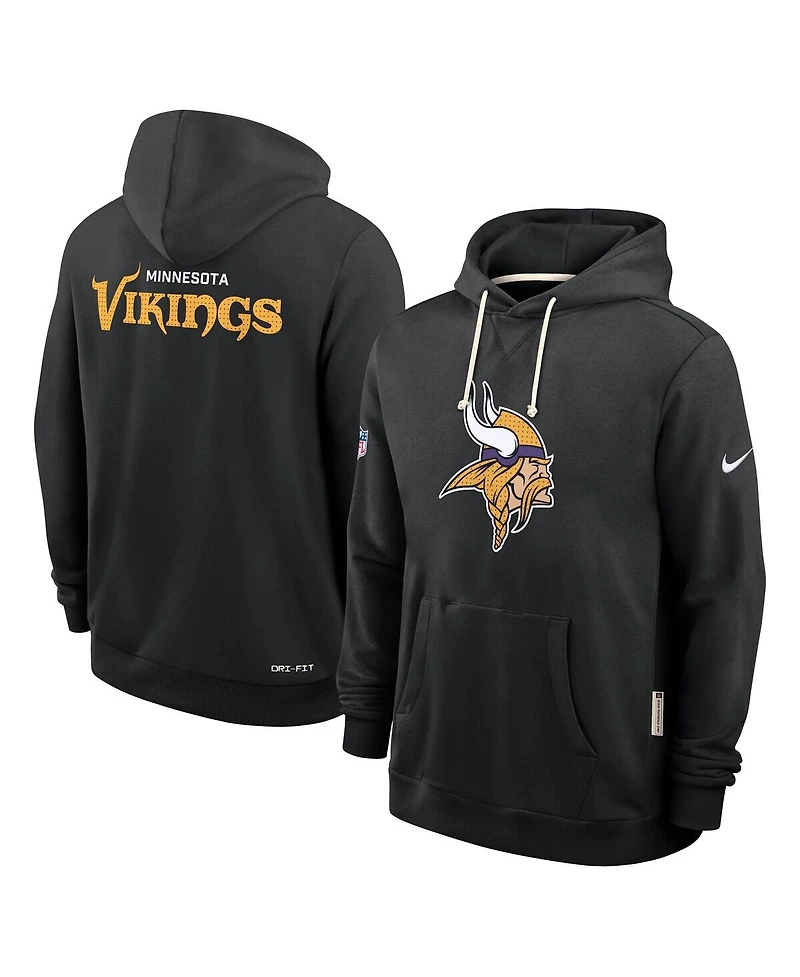 Nike Men's Black Minnesota Vikings Sideline Initial Home Performance Pullover Hoodie
