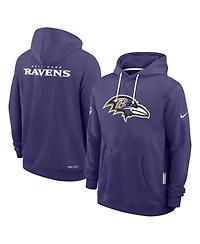 Nike Men's Purple Baltimore Ravens Sideline Initial Home Performance Pullover Hoodie