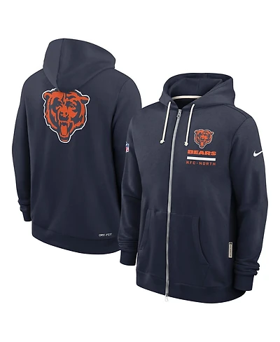 Nike Men's Navy Chicago Bears Sideline Utility Player Performance Full-Zip Hoodie