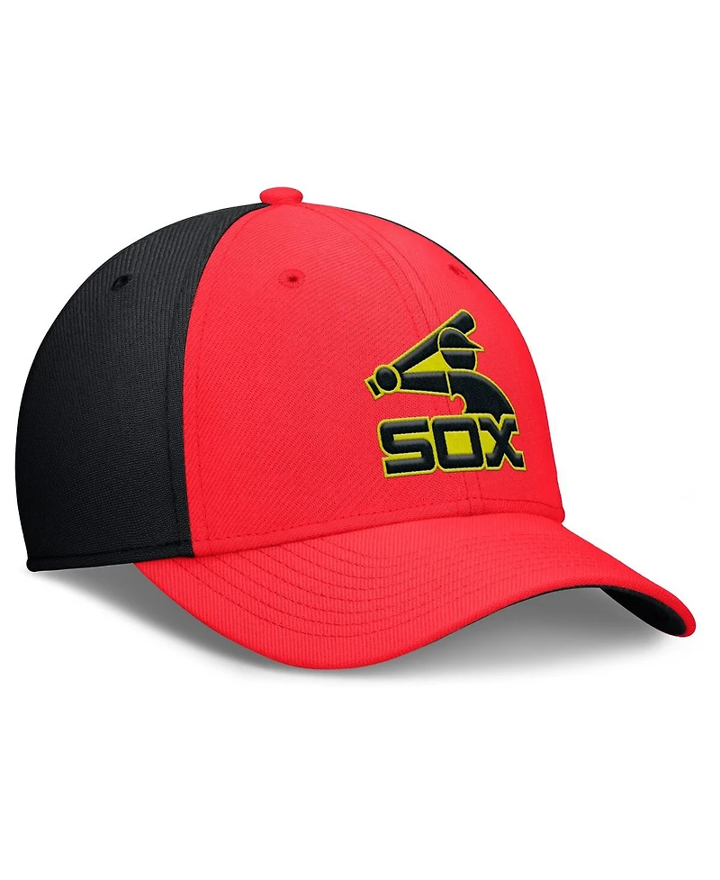 Nike Men's Crimson/Black Chicago White Sox Neon 90s Rise Swoosh Flex Hat