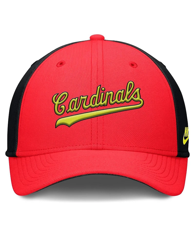 Nike Men's Crimson/Black St. Louis Cardinals Neon 90s Rise Swoosh Flex Hat