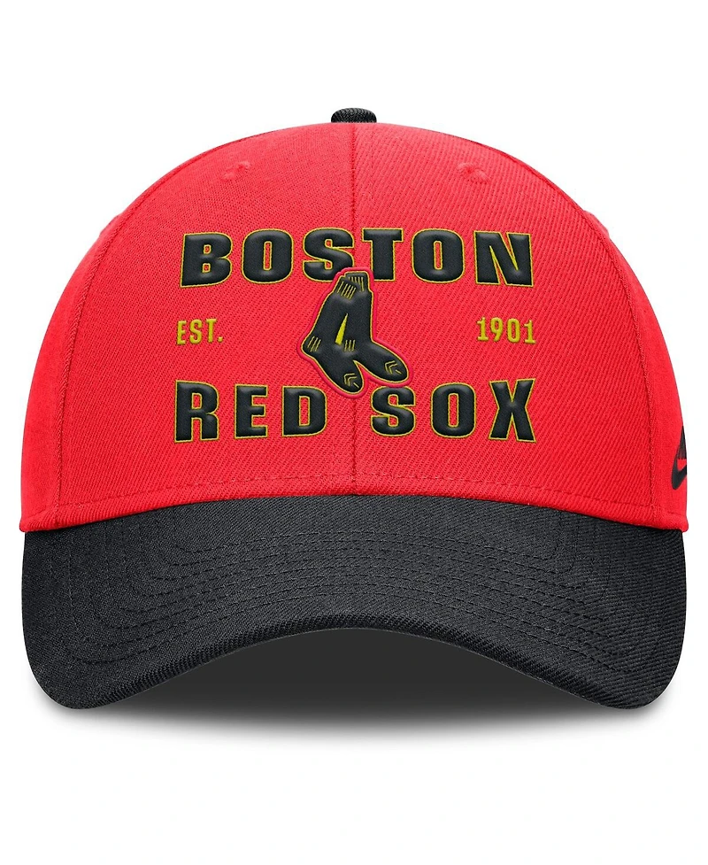 Nike Men's Crimson/Black Boston Red Sox Neon 90s Rise Adjustable Hat