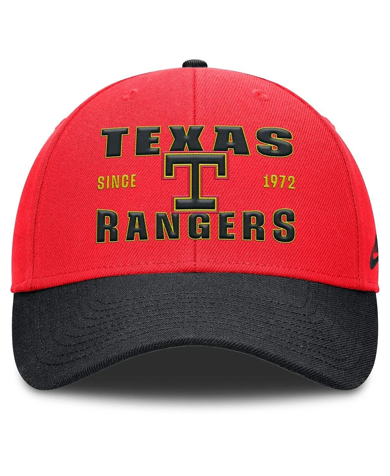 Nike Men's Crimson/Black Texas Rangers Neon 90s Rise Adjustable Hat