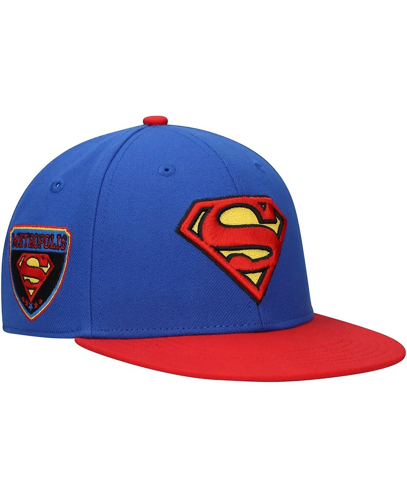 Lids Big Boys and Girls Royal Superman Comic Under visor Snapback Hat