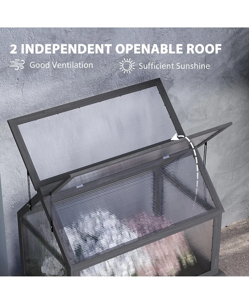 Outsunny Raised Garden Bed with Wooden Cold Frame