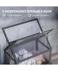 Outsunny Raised Garden Bed with Wooden Cold Frame