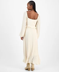 And Now This Women's Ruffle Long-Sleeve Maxi Dress, Macy's Exclusive