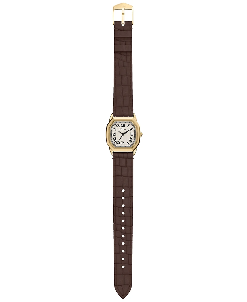 Fossil Women's Harlow Three-Hand Brown Croco Leather Watch, 27mm