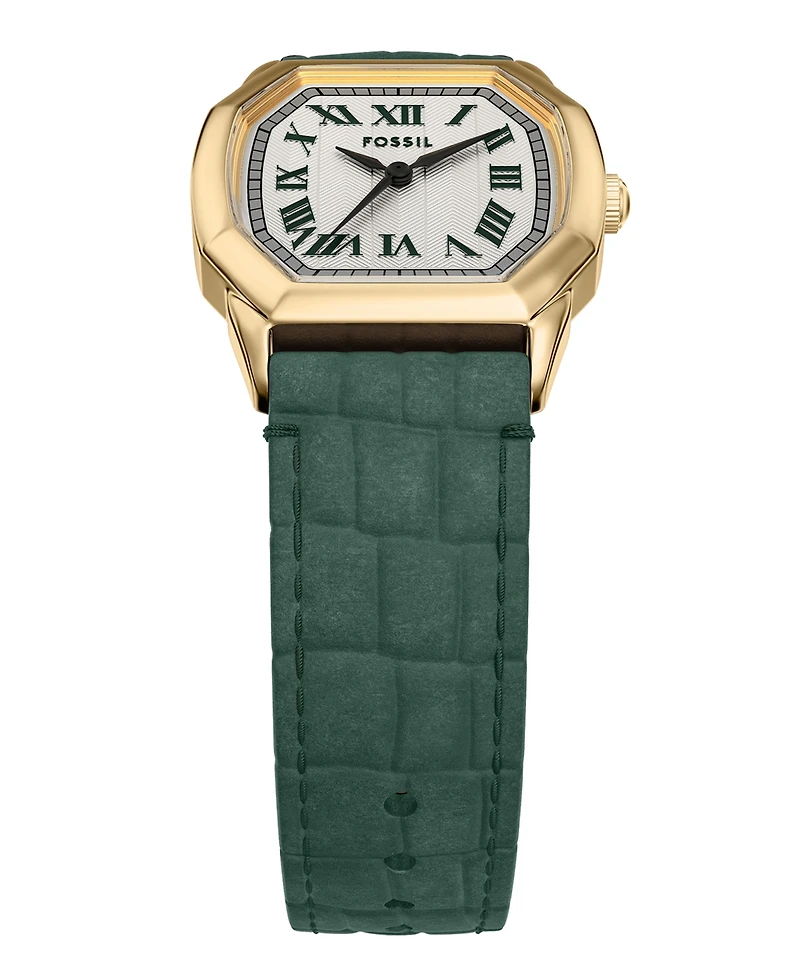Fossil Women's Harlow Three-Hand Green Croco Leather Watch, 27mm