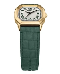Fossil Women's Harlow Three-Hand Green Croco Leather Watch, 27mm