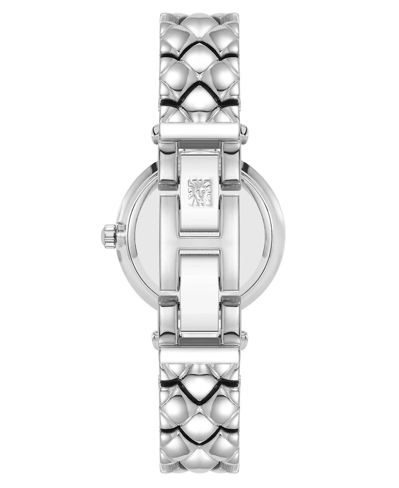 Anne Klein Women's Quartz Silver-Tone Crystal Accented Watch, 26mm