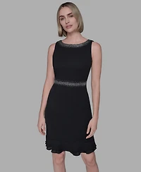 Karl Lagerfeld Paris Women's Ruffled-Hem A-Line Dress