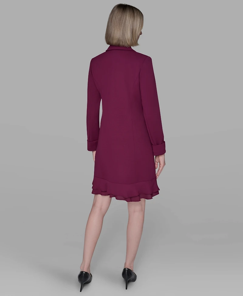 Karl Lagerfeld Paris Women's Chiffon-Hem Blazer Dress