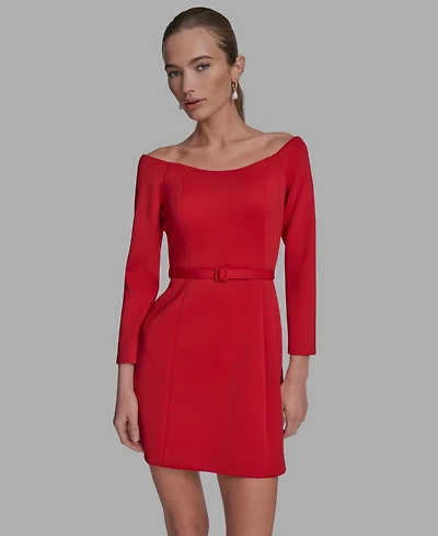 Scuba Off-The-Shoulder Belted Fnf