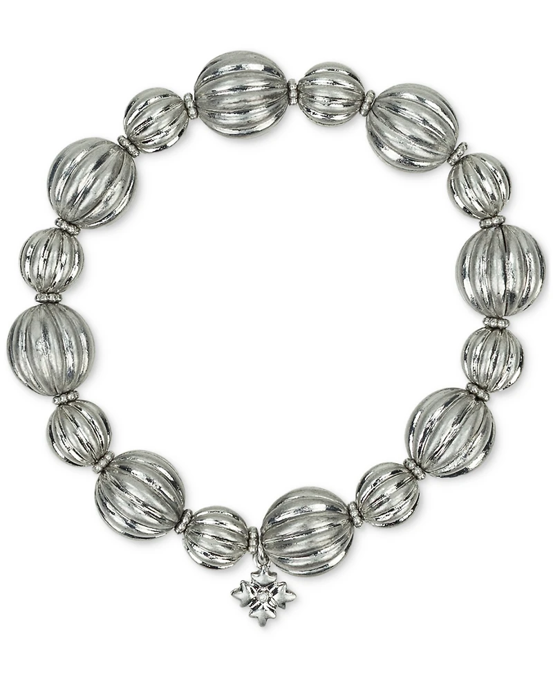 Patricia Nash Rhodium Bead Stretch Bracelet