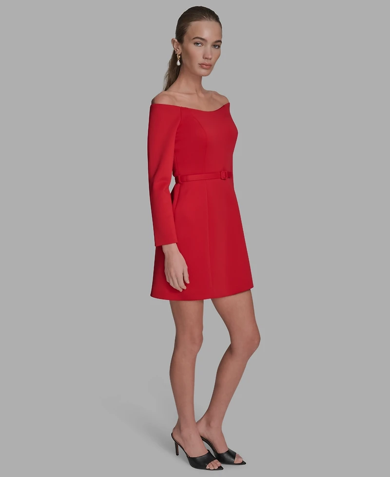 Scuba Off-The-Shoulder Belted Fnf