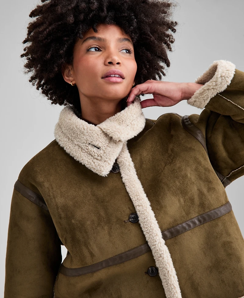 And Now This Women's Faux-Shearling Jacket, Macy's Exclusive