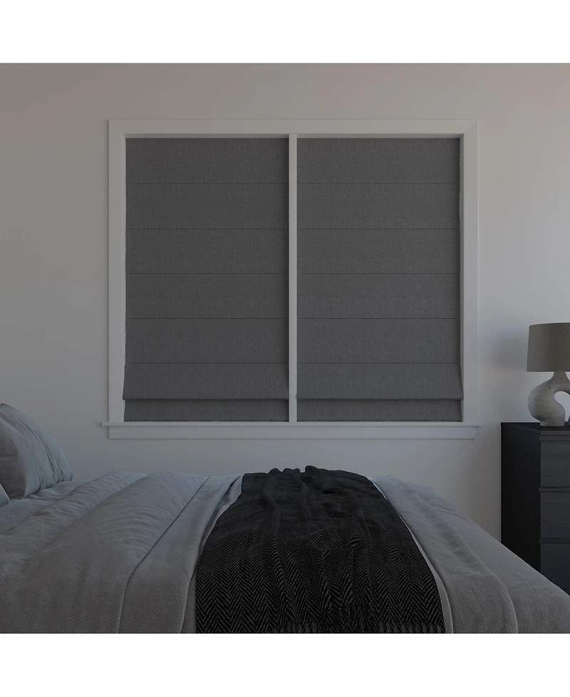 Sun Zero Pryer Textured 100% Blackout Cordless Roman Shade