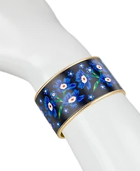 Patricia Nash Eletta Floral Leather Gold-Tone Cuff Bracelet