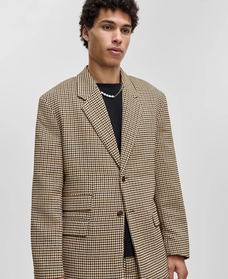 Mode of One Men's Relaxed-Fit Houndstooth Blazer, Macy's Exclusive