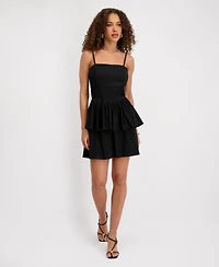 Siena Women's Stretch Taffeta Sleeveless A-Line Mini Dress