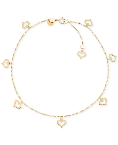 Heart Charm Anklet in 14k Gold