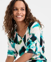 I.n.c. International Concepts Petite Watercolor-Print Dolman-Sleeve Top, Macy's Exclusive