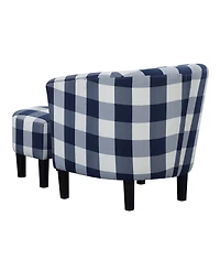 Convenience Concepts 26.25" Polyester Take a Seat Churchill Accent Chair with Ottoman