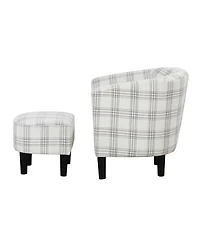 Convenience Concepts 26.25" Polyester Take a Seat Churchill Accent Chair with Ottoman