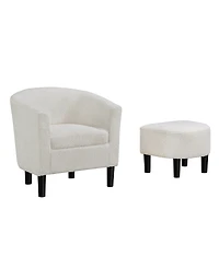 Convenience Concepts 26.25" Boucle Take a Seat Churchill Accent Chair with Ottoman