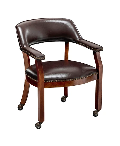 Convenience Concepts 26.25" Faux Leather Take a Seat Dillon Armchair with Wheels