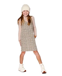 Deux par Girl Tweed Jumper Beige and Black