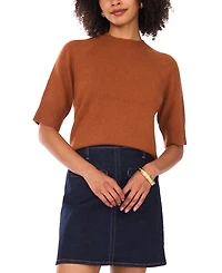 Vince Camuto Women's Cozy Mock Neck Short-Sleeve Sweater