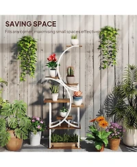 Outsunny 8 Tier Plant Sd, 62" S-Shaped Shelf, ish