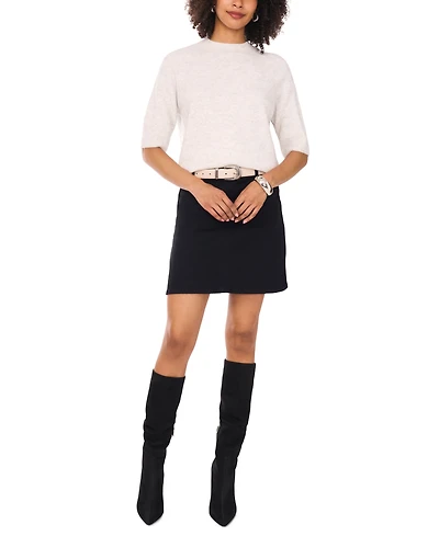 Vince Camuto Women's Cozy Mock Neck Short-Sleeve Sweater