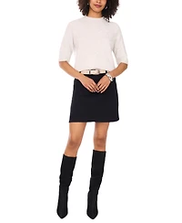 Vince Camuto Women's Cozy Mock Neck Short-Sleeve Sweater