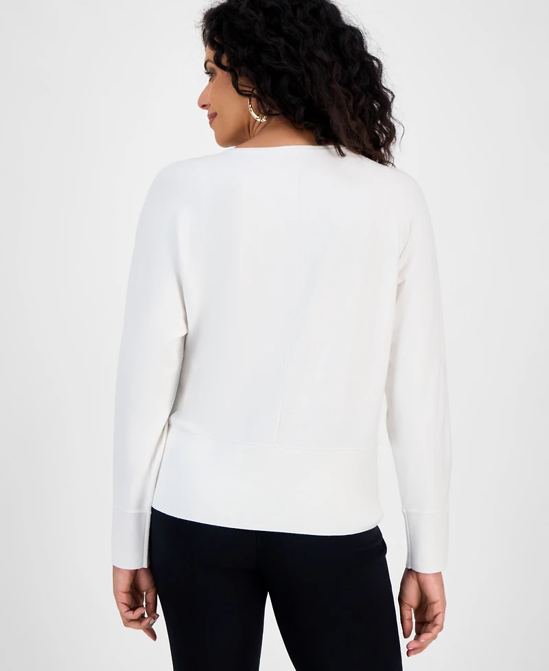 Jm Collection Petite V-Neck Dolman-Sleeve Sweater, Macy's Exclusive