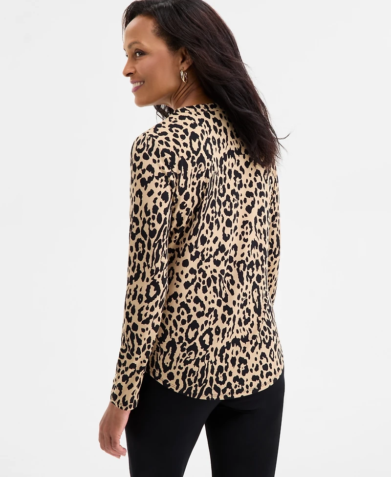 Jm Collection Women's Printed Zip Pocket Top, Macy's Exclusive