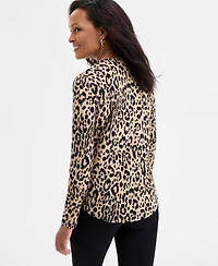 Jm Collection Women's Printed Zip Pocket Top, Macy's Exclusive