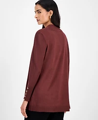 Jm Collection Women's Button-Sleeve Flyaway Cardigan Sweater