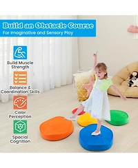 Gymax Toddler 5 Pcs Stepping Stones w/ Non-Slip Edge Sensory Toy for Indoor/Outdoor Play